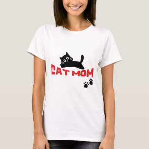 Niedliches einfaches Design Frauen schwarze Katze T-Shirt