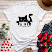 Niedliches einfaches Design Frauen schwarze Katze T-Shirt