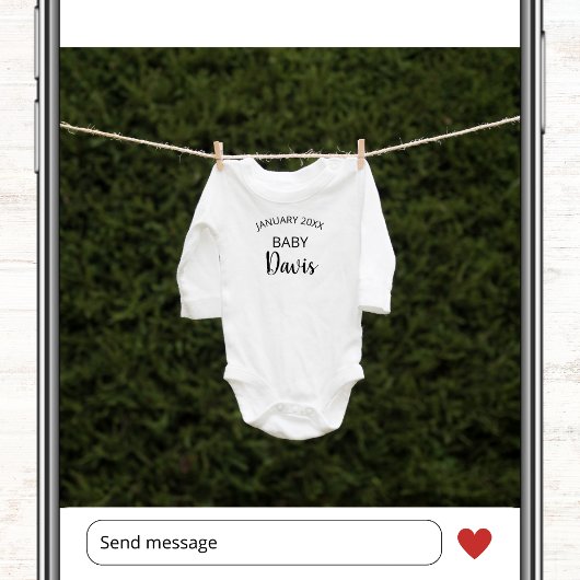 Niedliches Einfaches Foto Schwangerschaft Ankündigung