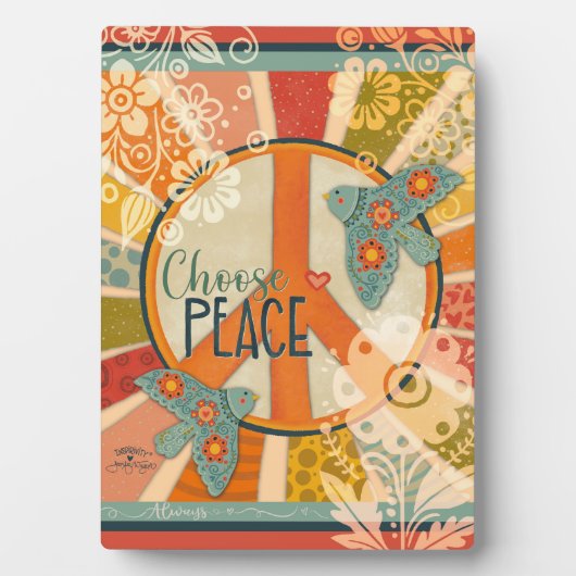 Niedliches, einfaches Friedensangebot Taumeln farb Fotoplatte (Vorderseite)