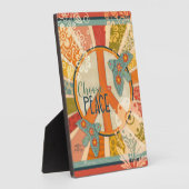 Niedliches, einfaches Friedensangebot Taumeln farb Fotoplatte (Seite)