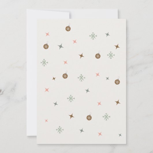 Niedliches Einfaches, gemütliches Winter Pink Grün Einladung (Rückseite)