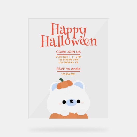 Niedliches Einfaches Halloween-Party Acrylschild (Vorderseite)