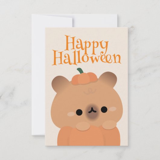 Niedliches Einfaches Halloween-Party Dankeskarte (Vorderseite)