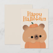 Niedliches Einfaches Halloween-Party Dankeskarte (Vorne/Hinten)