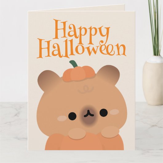 Niedliches Einfaches Halloween-Party Dankeskarte (Vorderseite)