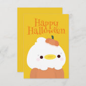 Niedliches Einfaches Halloween-Party Dankeskarte (Vorne/Hinten)