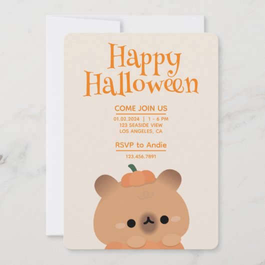 Niedliches Einfaches Halloween-Party Einladung (Vorderseite)