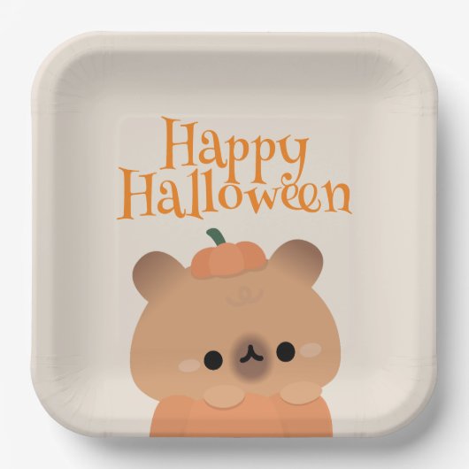 Niedliches Einfaches Halloween-Party Pappteller (Vorderseite)