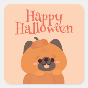 Niedliches Einfaches Halloween-Party Quadratischer Aufkleber