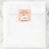 Niedliches Einfaches Halloween-Party Quadratischer Aufkleber (Tasche)