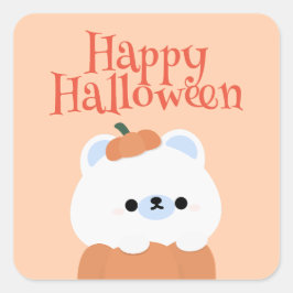 Niedliches Einfaches Halloween-Party Quadratischer Aufkleber