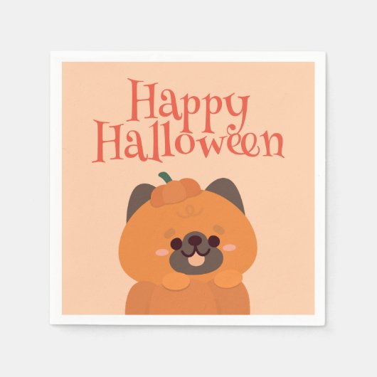 Niedliches Einfaches Halloween-Party Serviette (Vorderseite)