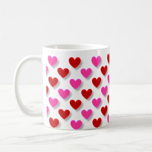 Niedliches Einfaches Herzmuster Kaffeetasse (Links)