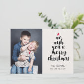 Niedliches einfaches, modernes Weihnachtsbaum-Foto Feiertagskarte (Stehend Vorderseite)