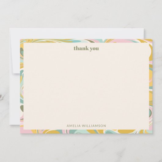 Niedliches Einfaches Pastell-Abstraktes Brautparty Dankeskarte (Vorderseite)