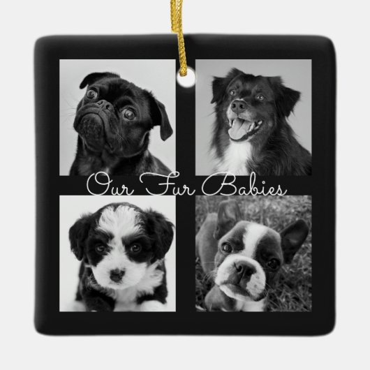 Niedliches einfaches Pelztierfutter Tierfütterung Keramikornament (Vorderseite)