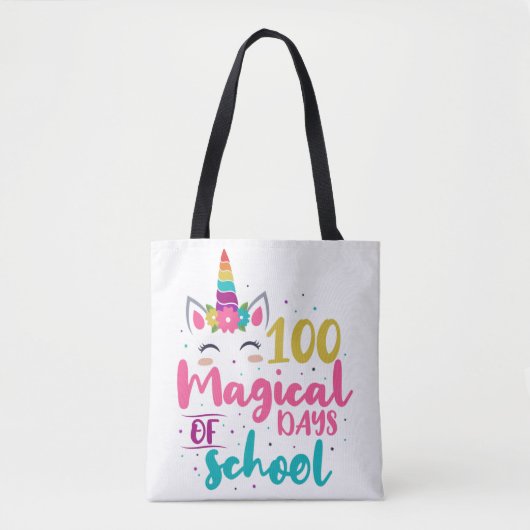 Niedliches Einhorn 100 magische Schultage Tasche (Vorderseite)