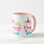 Niedliches Einhorn 100 magische Schultage Tasse (VorderseiteRechts)