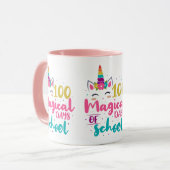 Niedliches Einhorn 100 magische Schultage Tasse (Vorderseite Links)