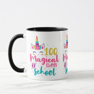 Niedliches Einhorn 100 magische Schultage Tasse