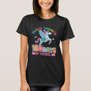 Niedliches Einhorn 100 Tage Schulmädchen T-Shirt