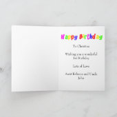 Niedliches Einhorn 1. Geburtstag Karte (Innenseite)