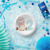 Niedliches Einhorn 2. Geburtstag Pappteller (Party)