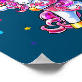 Niedliches Einhorn 4. Juli Mädchen Kinder Poster (Ecke)
