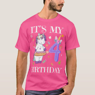 Niedliches Einhorn am 4. Geburtstag T-Shirt