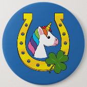 Niedliches Einhorn am St. Patrick's Day Button (Vorderseite)