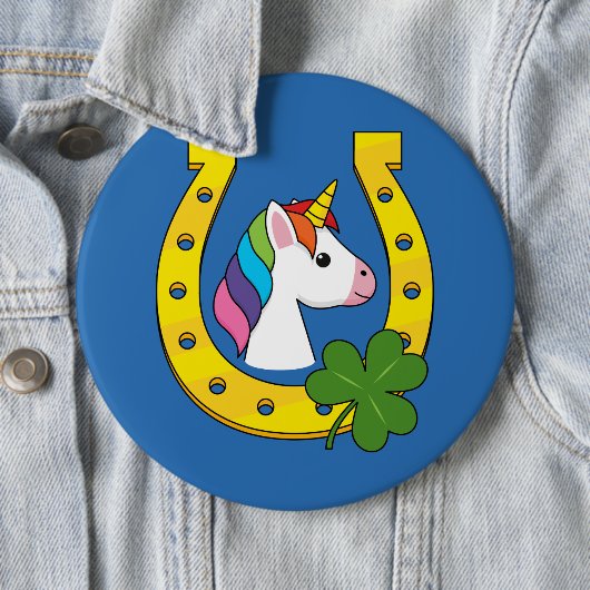Niedliches Einhorn am St. Patrick's Day Button (Beispiel)