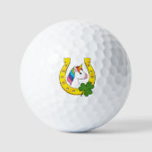 Niedliches Einhorn am St. Patrick's Day Golfball (Vorderseite)