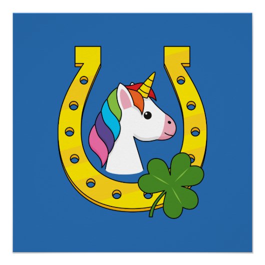 Niedliches Einhorn am St. Patrick's Day Poster (Vorderseite)
