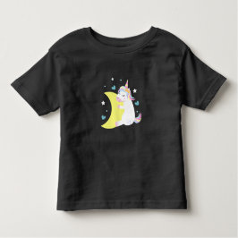Niedliches Einhorn auf dem Mond - Custom Baby Girl Kleinkind T-shirt