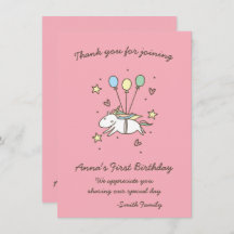 Niedliches Einhorn auf Laurels. Geburtstag. Danke.