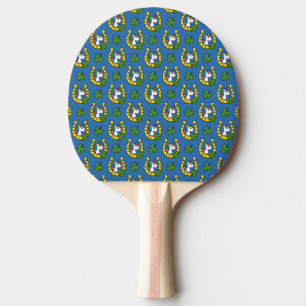 Niedliches Einhorn auf St Patrick's Day Pattern Tischtennis Schläger