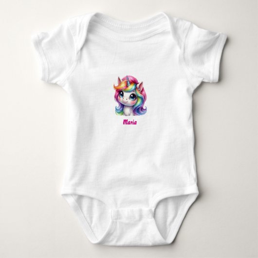 Niedliches Einhorn Baby Strampler (Vorderseite)