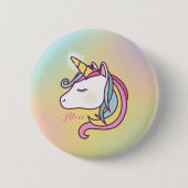 Niedliches Einhorn Button (Vorderseite)