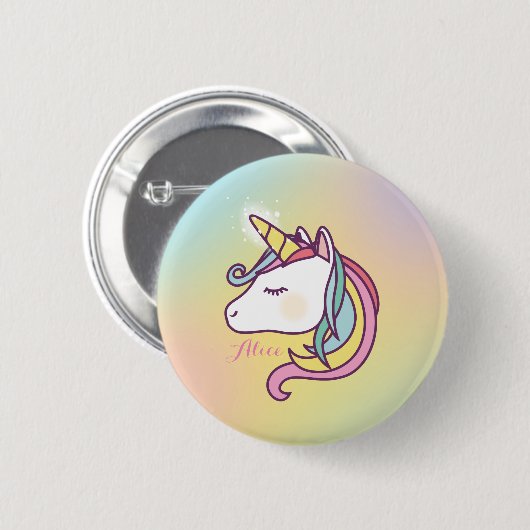 Niedliches Einhorn Button (Vorne & Hinten)