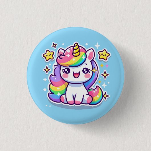 Niedliches Einhorn Button (Vorderseite)