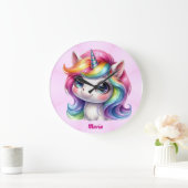 Niedliches Einhorn der Wall-Uhr Große Wanduhr (Zuhause)