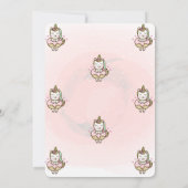 Niedliches Einhorn, Donut Babydusche Einladung (Rückseite)