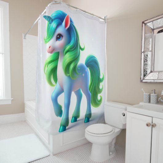 Niedliches Einhorn Duschvorhang (Beispiel)