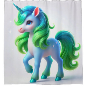 Niedliches Einhorn Duschvorhang