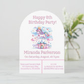 Niedliches Einhorn Einladung (Stehend Vorderseite)