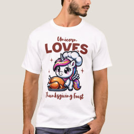 Niedliches Einhorn Erntedank Fest T-Shirt