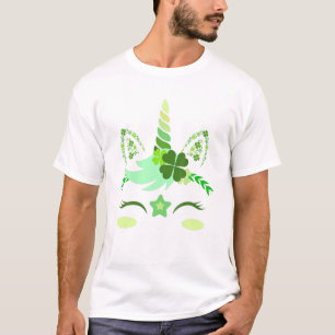 Niedliches Einhorn Face St Patrick's Day Kinder Gi T-Shirt