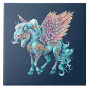Niedliches Einhorn-Fantasiewesen Fliese