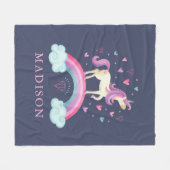 Niedliches Einhorn Fleecedecke (Vorderseite (Horizontal))